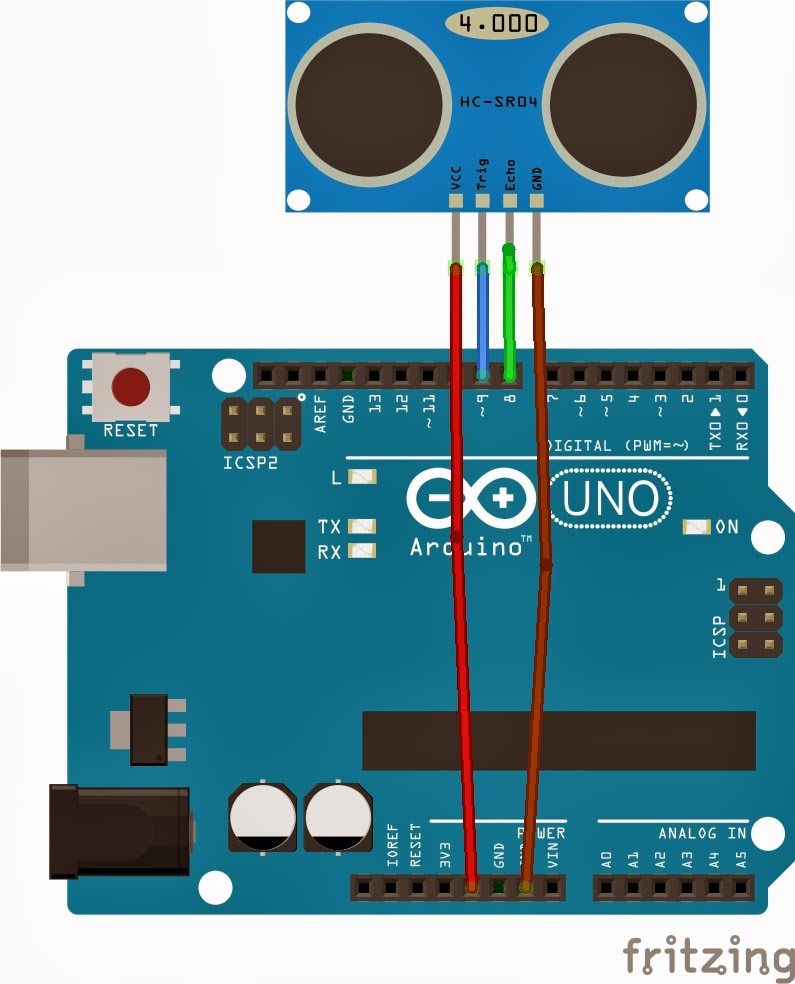 Diagrama de conexion sensor ultrasonido hc-sr04