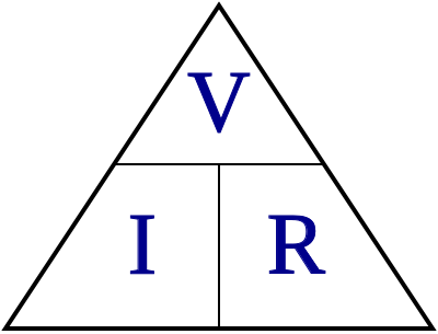 triangulo de la ley de ohm